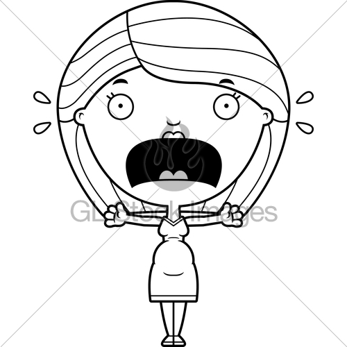 500x500 Scared Cartoon Pregnant Woman Gl Stock Images