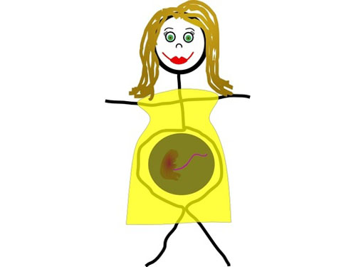 500x375 Cartoon Drawing Of Pregnant Woman Clip Art Vector Images