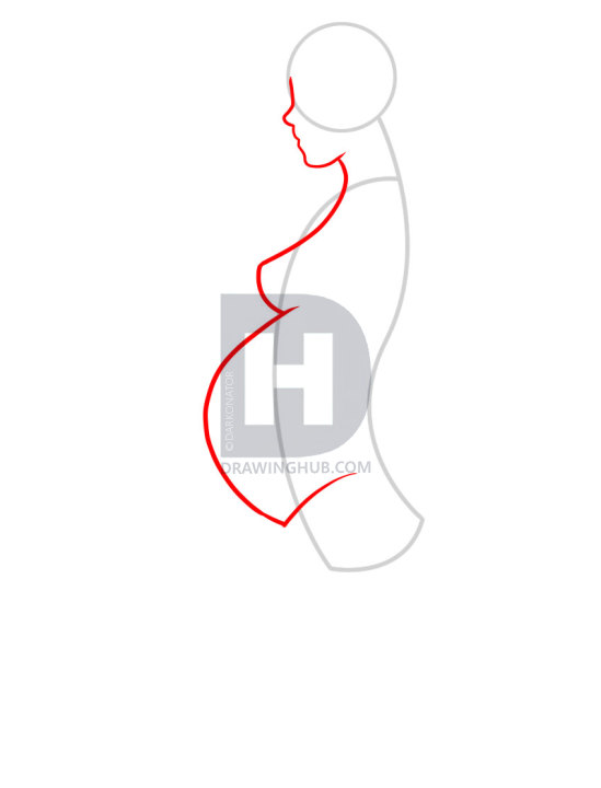 549x720 How To Draw Pregnant Women, Step