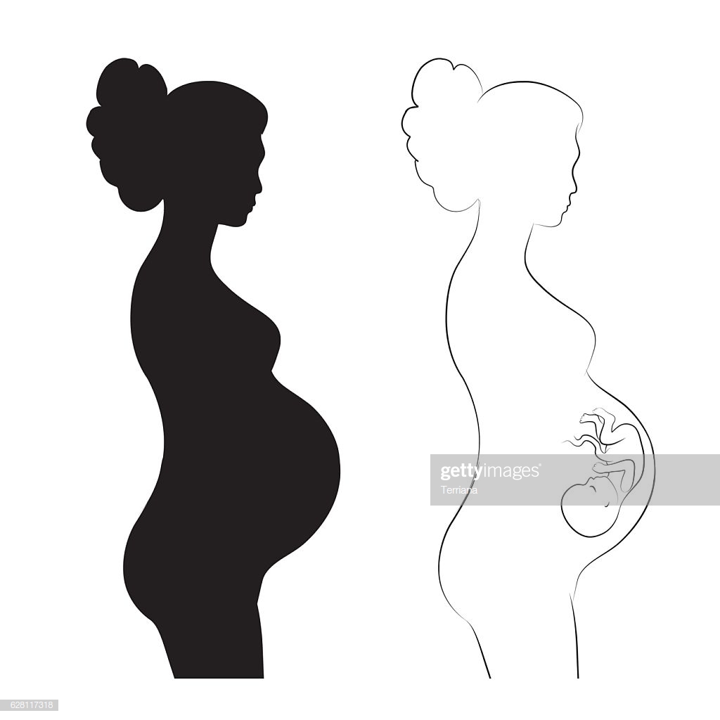 1024x1024 Huge Collection Of 'drawing Of Pregnant Woman Silhouette