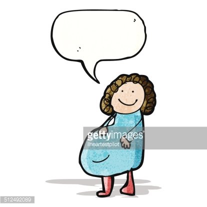 414x414 Child's Drawing Of A Pregnant Woman Premium Clipart