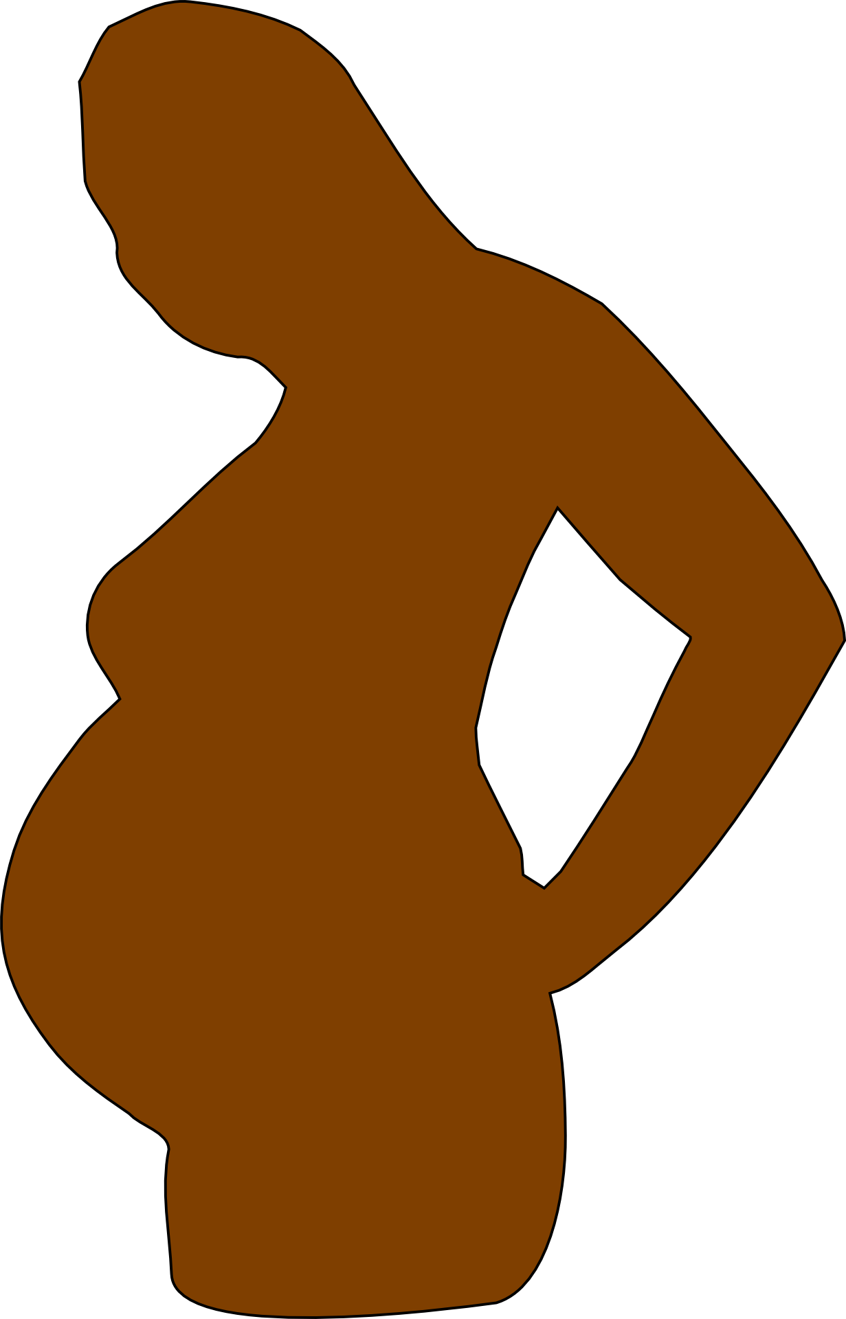 1231x1920 Drawing Silhouette Of A Pregnant Free Image