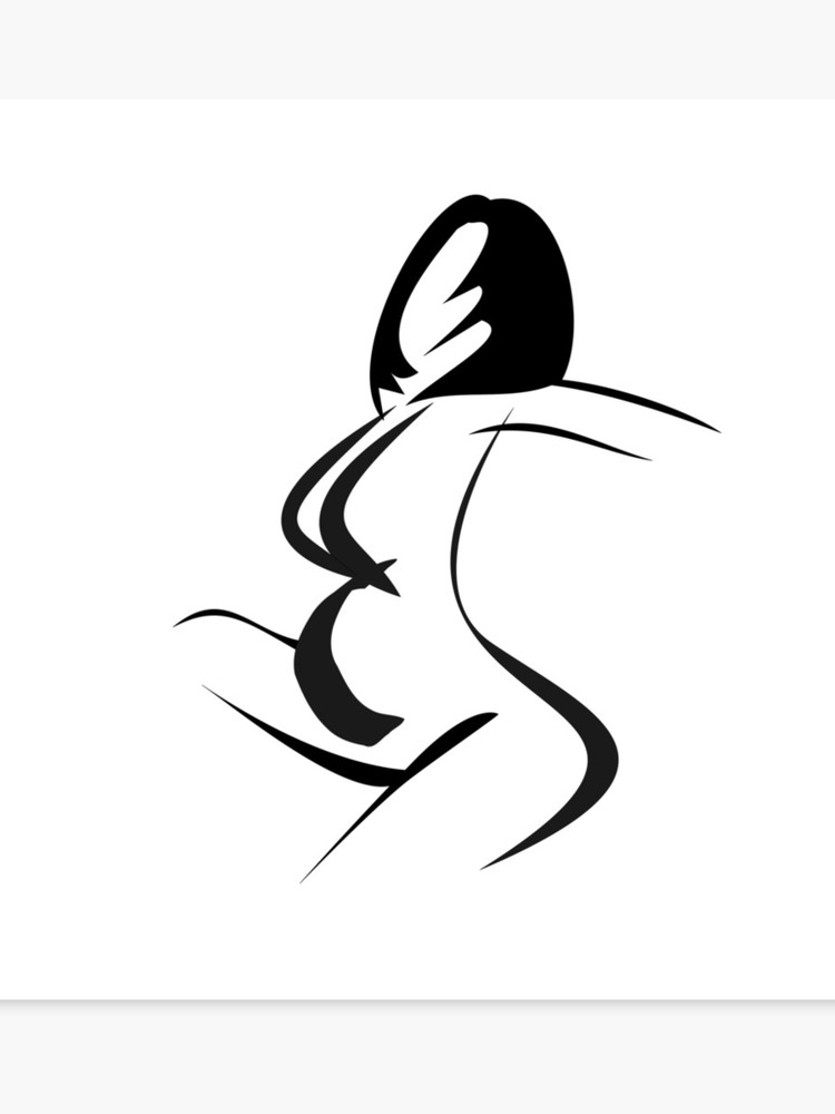 750x1000 Pregnant Female Sketch Canvas Print