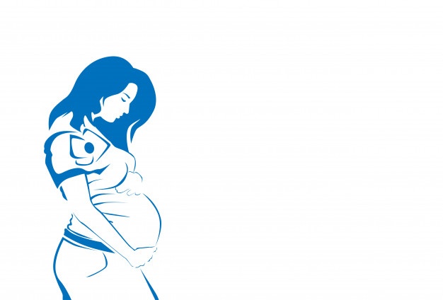 626x424 Pregnant Woman Silhouette Sketch Line Vector Illustration Vector