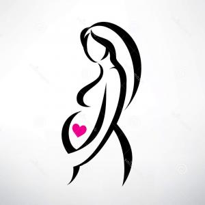 300x300 Stock Illustration Pregnant Woman Symbol Stylized Vector Sketch