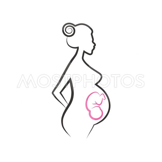 563x563 Vector Sketch Of A Pregnant
