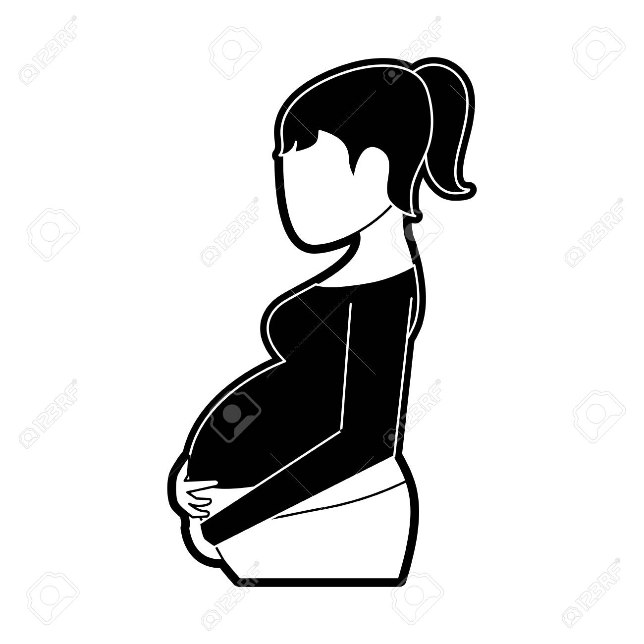 1300x1300 Collection Of 'drawing Of Pregnant Woman Silhouette' Download