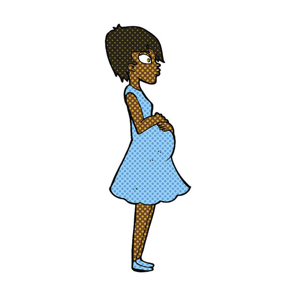 600x600 Comic Cartoon Pregnant Woman Art Print