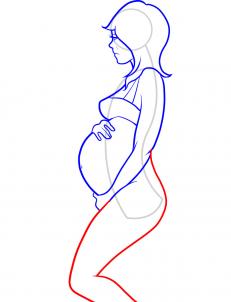 231x302 How To Draw Pregnant Women, Step