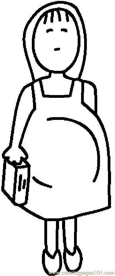 376x900 Pregnant Woman Printable Coloring