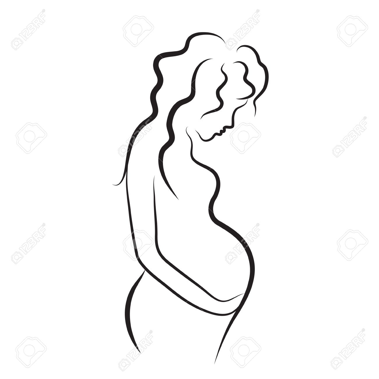 1300x1300 Pregnant Woman Silhouette Drawing