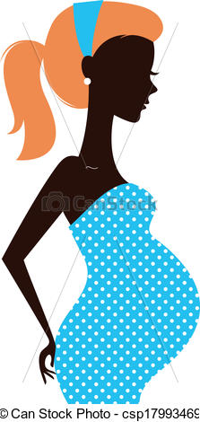 223x470 Ready To Pop Pregnant Woman Clipart