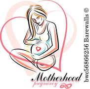 182x179 Elegant Pregnant Woman Body Silhouette Drawing Vector