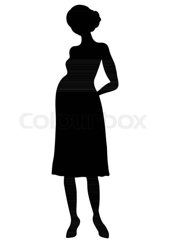 567x800 Pregnant Woman Silhouette, Vector Stock Vector Colourbox