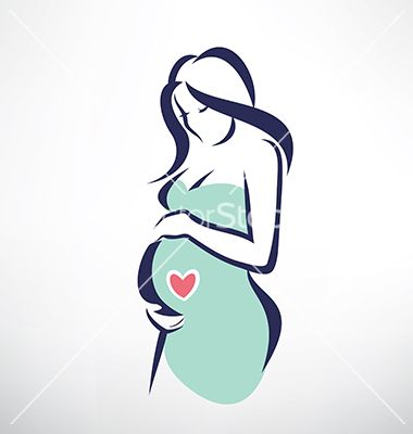 380x400 Pregnant Woman Symbol Stylized Sketch Vector Image On Pregnancy