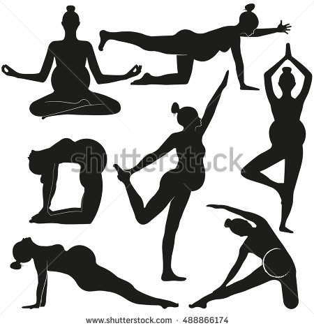 450x470 Yoga Silhouette Drawing