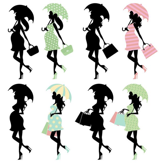 640x640 Baby Shower Pregnant Woman Silhouette Clip Art