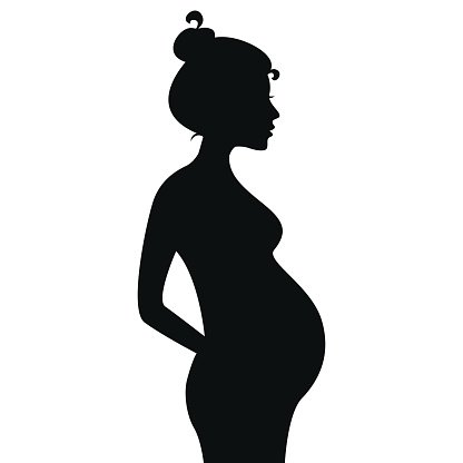 416x416 Collection Of 'pregnant Silhouette Drawing' Download More Than