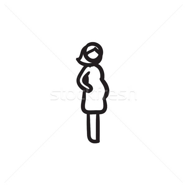 600x600 Pregnant Woman Sketch Icon Vector Illustration Andrei Krauchuk