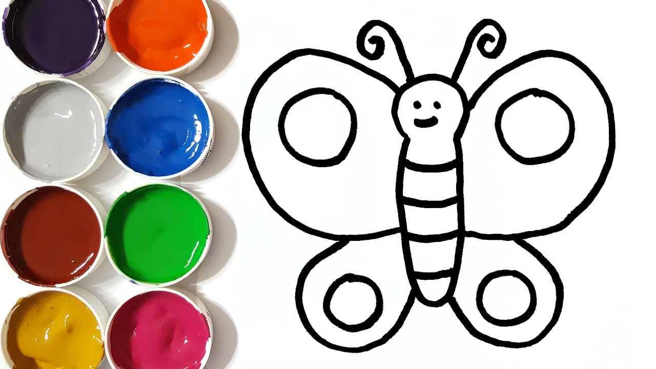1280x720 Learn Colors With Drawing And Coloring Pages Butterfly For Kids