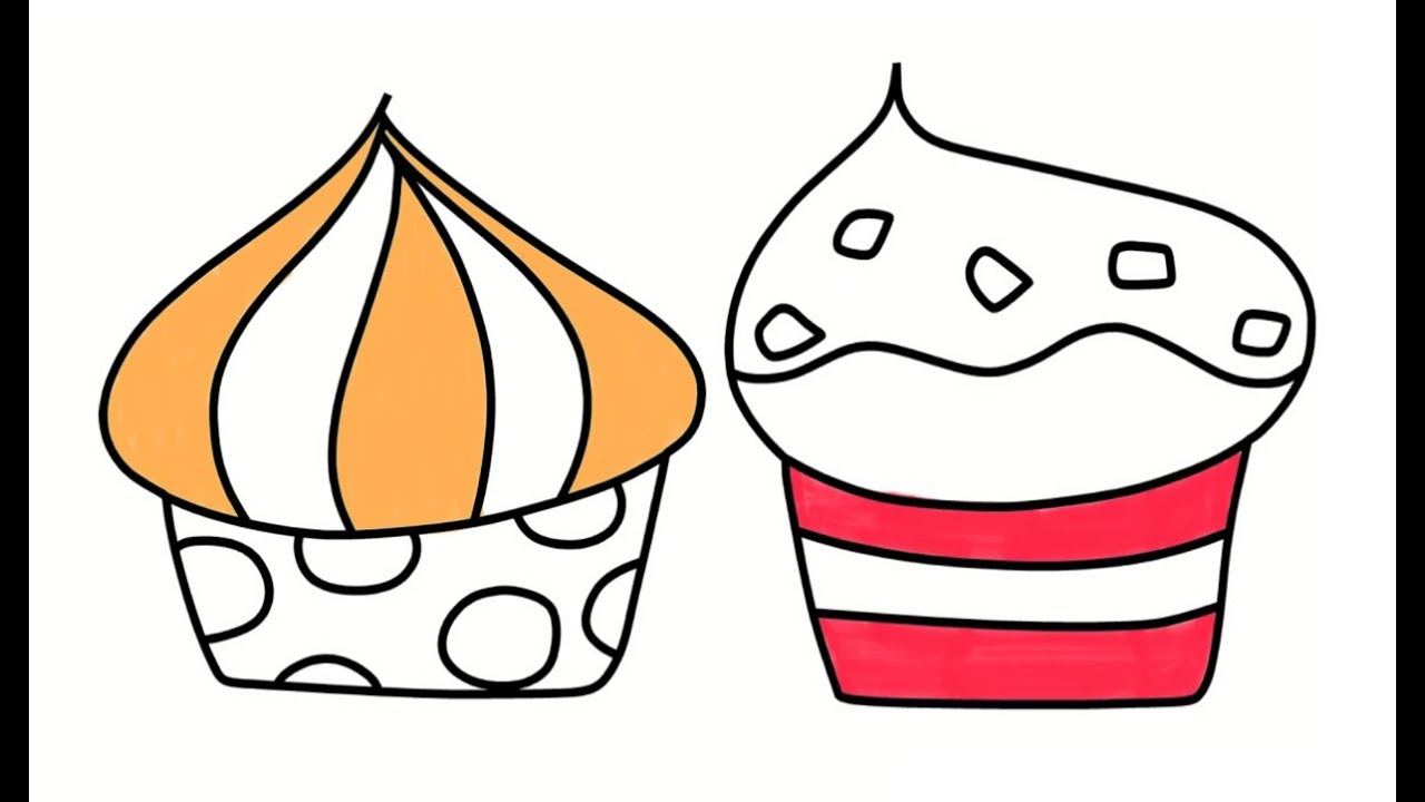 1280x720 Cupcakes Draw Coloring Book For Childrens, Drawing Art