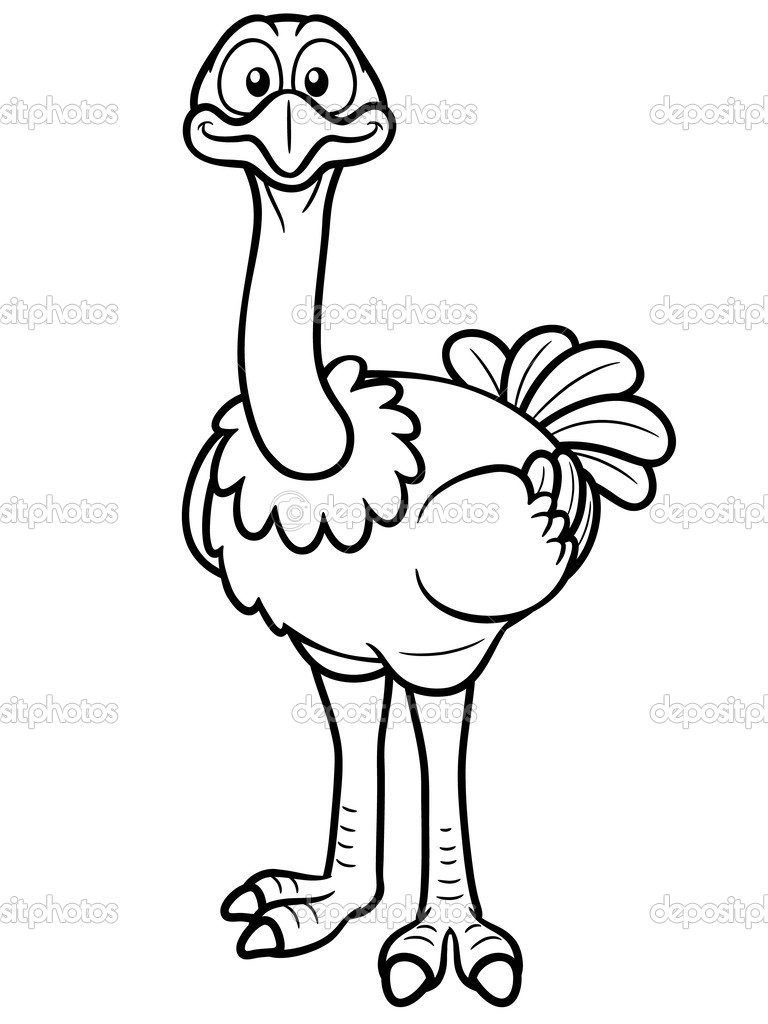 768x1024 Ostrich Coloring Pages For Kids