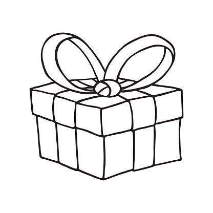 416x416 Gift Box Iconjingle Bells With Bow On A White Background Premium