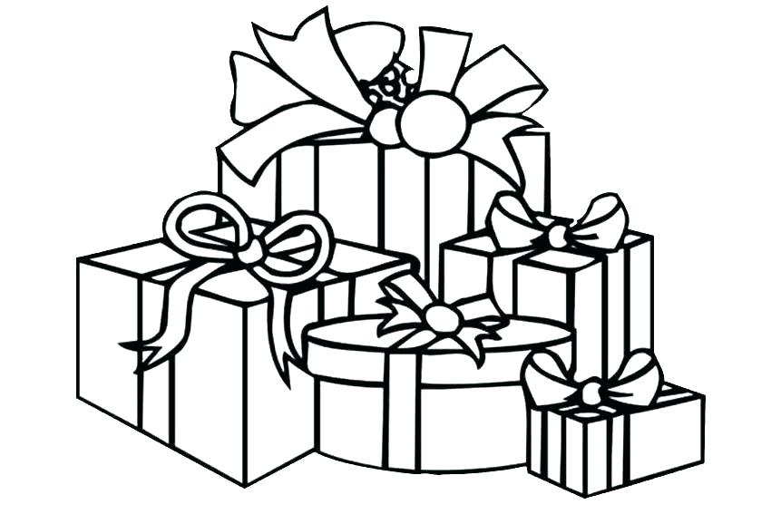 850x567 Christmas Gift Boxes Coloring Pages