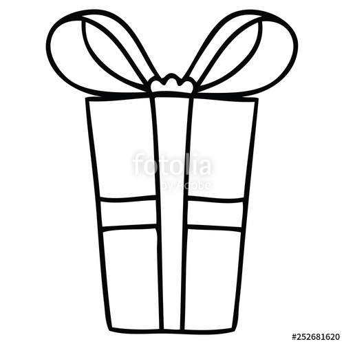 500x500 Quirky Line Drawing Cartoon Present Stock Image And Royalty Free