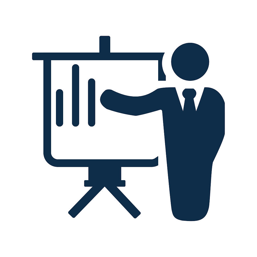 900x900 Business Presentation Icon Drawing