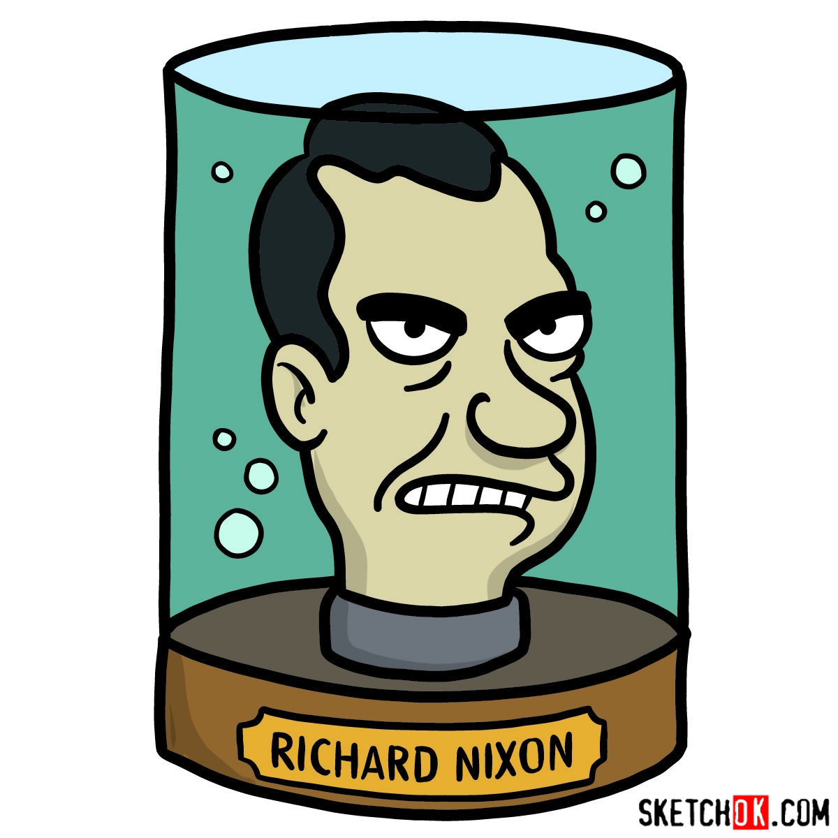 1200x1200 How To Draw President Nixon's Head