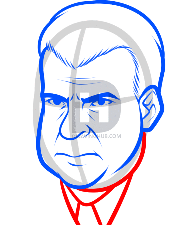 626x720 How To Draw Richard Nixon, Step
