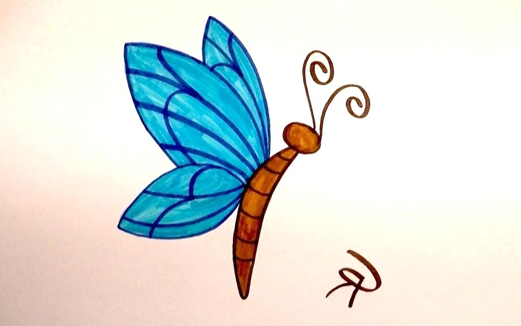 1024x641 Easy Butterflies To Draw Easy Butterfly Drawing At Easy Flowers