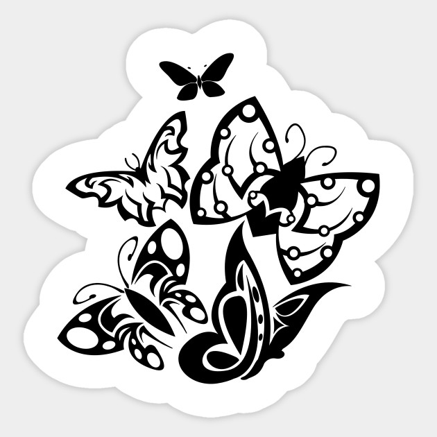 630x630 Pretty Butterflies Silhouette