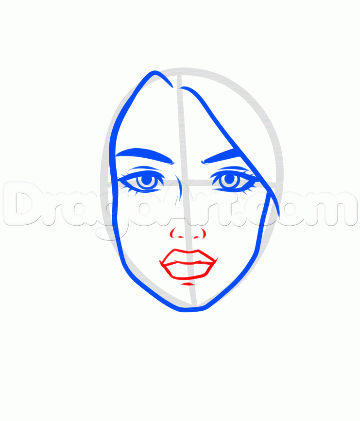 741x867 How To Draw A Beautiful Face, Step