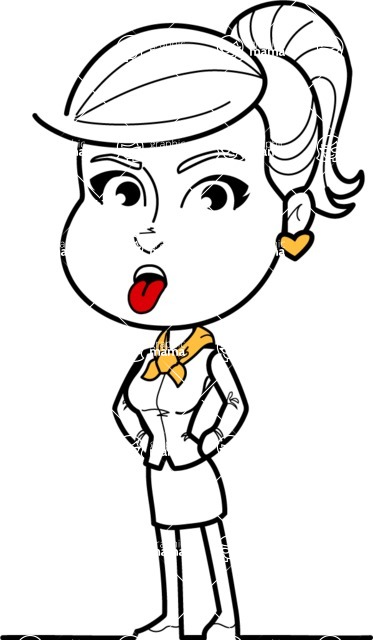 373x640 Pretty Linear Girl Cartoon Vector Character Aka Carry