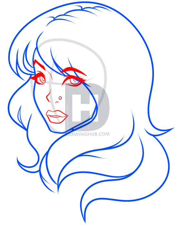 566x720 Drawing A Pretty Goth Face, Step