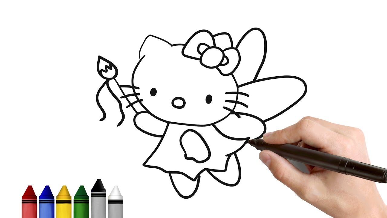 1280x720 How To Draw Fairy Hello Kitty Drawing For Kids Tutorial