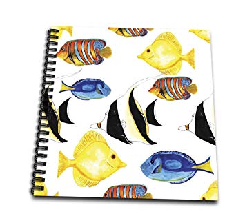 355x323 Pretty Tropical Fish Pattern Drawing Book, X
