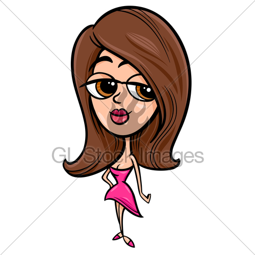 500x500 Pretty Girl Cartoon Character Gl Stock Images