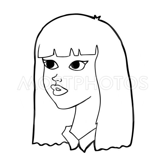 563x563 Cartoon Pretty Girl With Lo