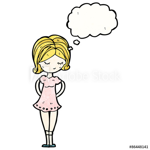 500x500 Pretty Girl With Thought Bubble