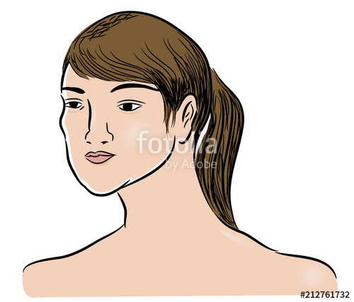 500x427 head of woman illustration of beautiful face of woman