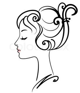274x320 Beautiful Girl Face Vector Illustration Stock Vector