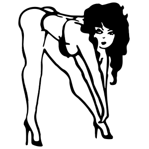 300x300 pretty lady bending over sticker