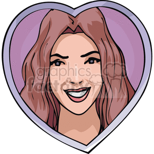 300x300 Pretty Lady In A Heart Shaped Frame Clipart Royalty Free Clipart