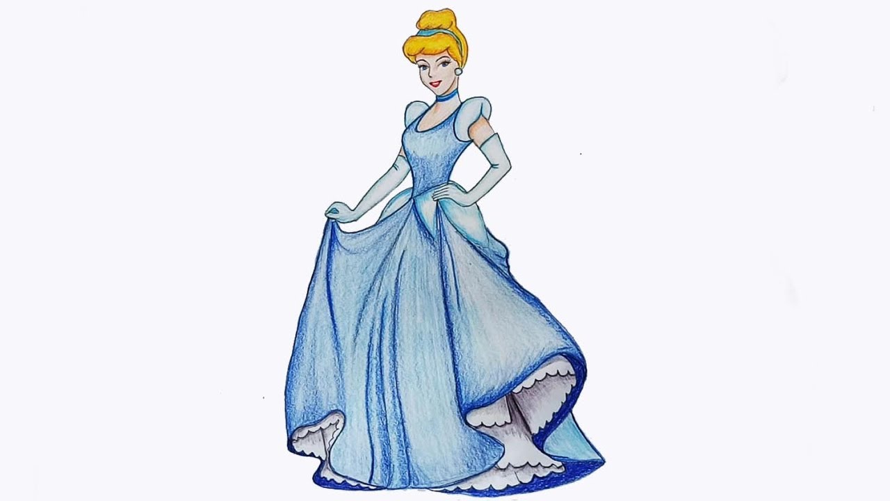 1280x720 How To Draw Cinderella Step