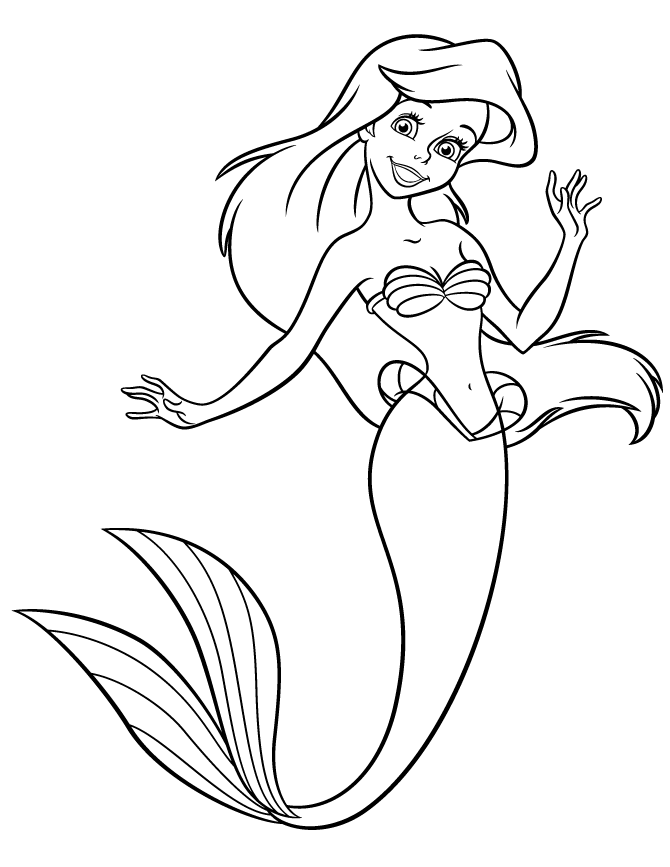 670x867 Pretty Princess Mermaid Ariel Coloring