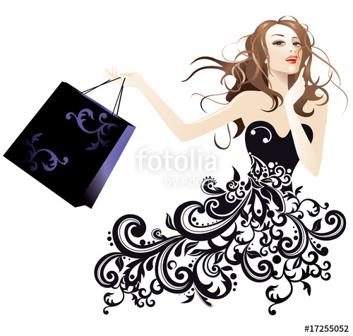 500x476 Portrait Of A Pretty Woman With Shopping Bag Stock Image