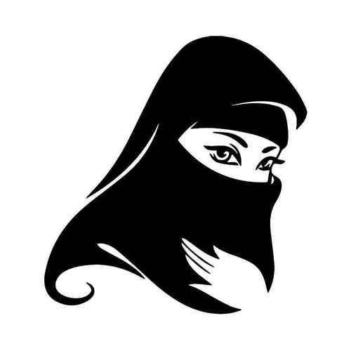 500x500 pretty woman veil hijab muslim vinyl sticker